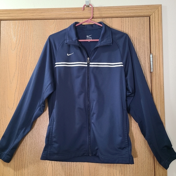 Nike Striped Full Zip Track Jacket Athletic Sweatshirt - Picture 1 of 3